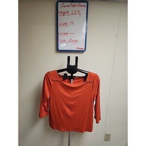 LRL RALPH LAUREN  Women’s Top Orange 3/4 Sleeve Size Large